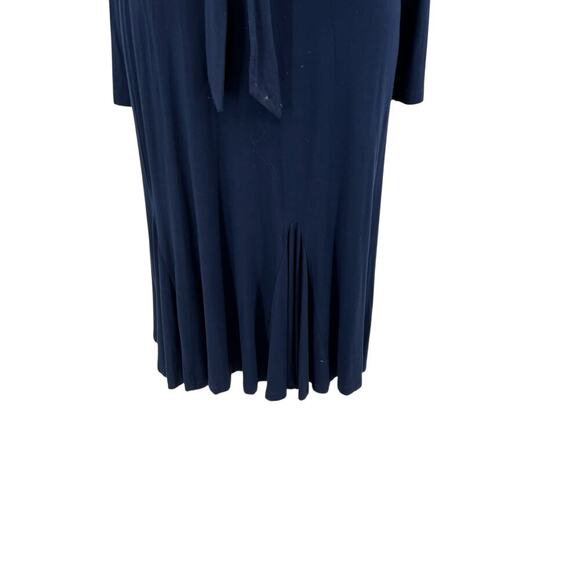 Boden Paris Wrap Dress Long Sleeve Flounce‎ Hem Jersey Navy Blue Size US 8R - Picture 6 of 14